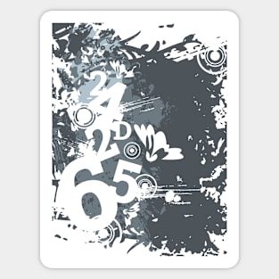 Abstract Alphanumeric Geometric Designs Sticker